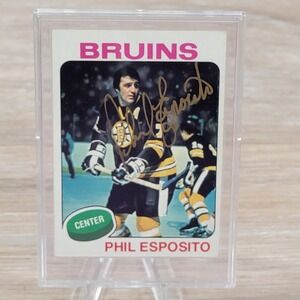 Phil Esposito 1975 Topps Phil Boston Bruins Signed Hockey Card Autographed